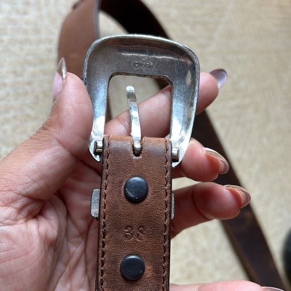 Brighton Brown and Gold Leather Belt Classic Design - Picture 5 of 5